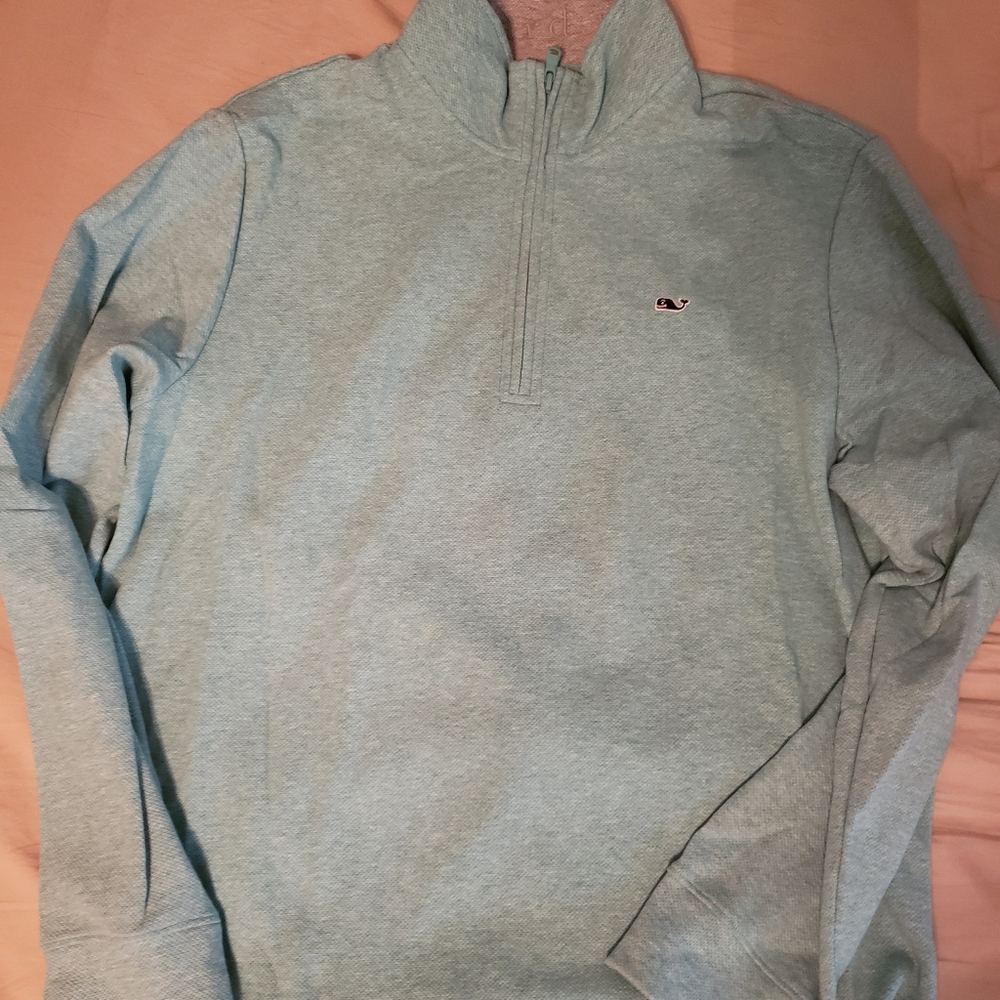 Vineyard Vines 1/4 Zip Sweater Coral Size Large